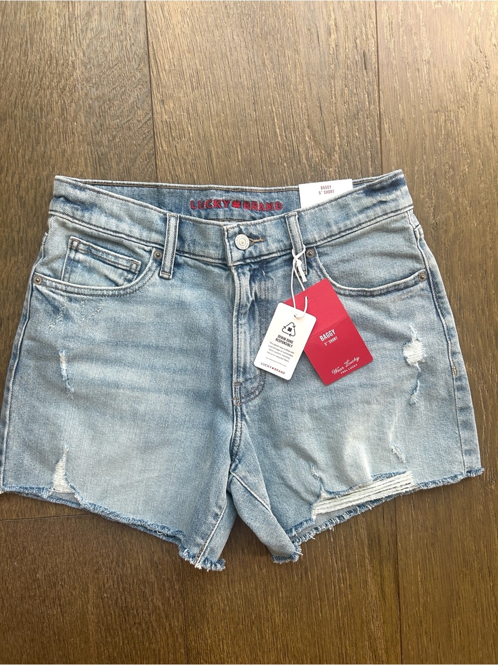 Lucky Brand Baggy Distressed Denim Cutoff Shorts